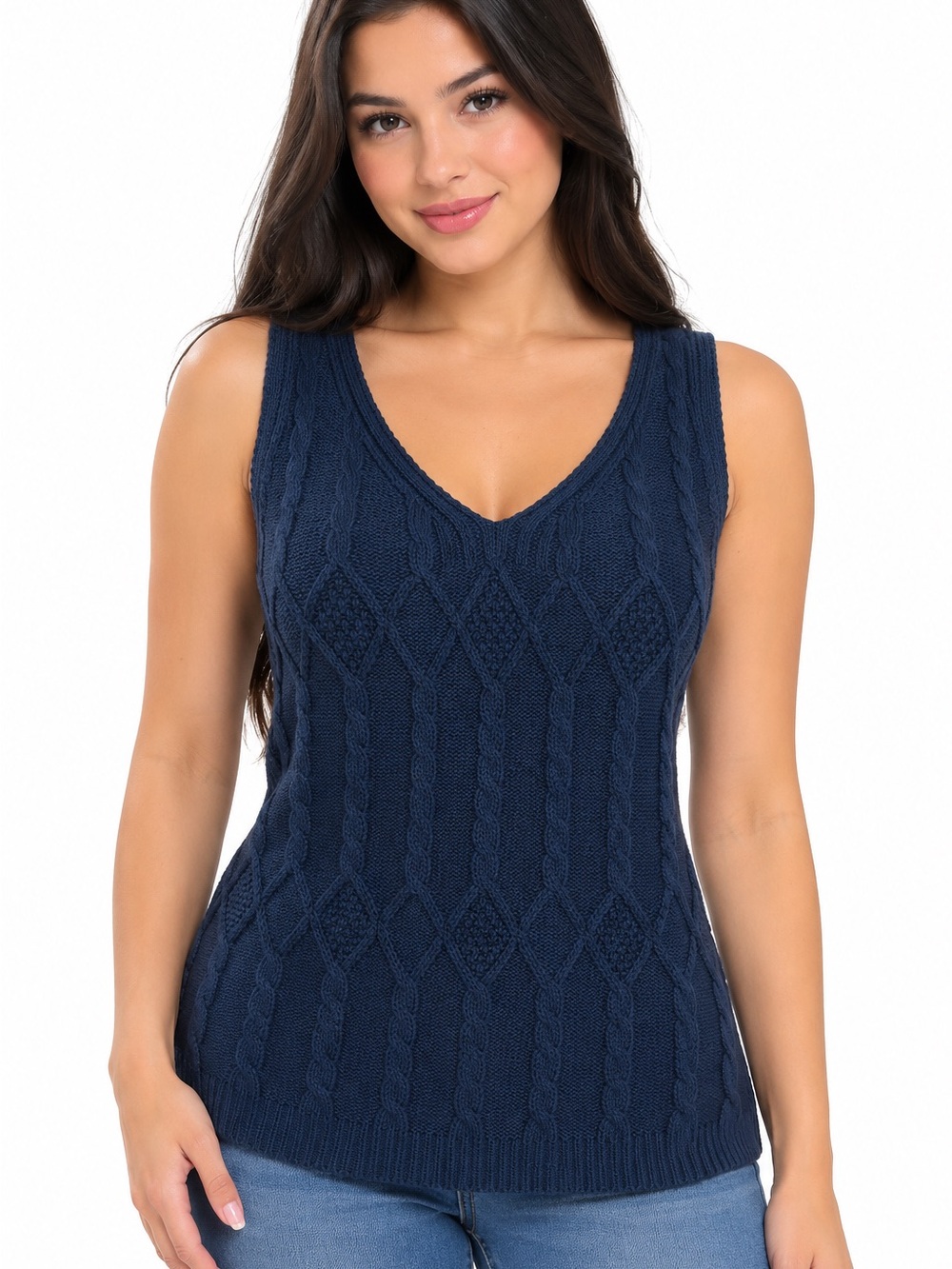 Liz Claiborne Navy Blue Knit Sweater